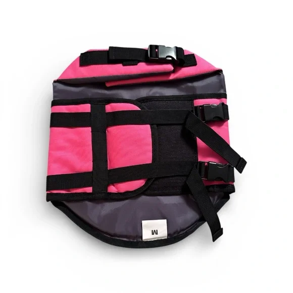 Vibrant Pink and Gray Dog Life Vest - Picture 5 of 7